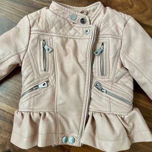 Urban Republic Girls Kids Pink Leather Moto Jacket
